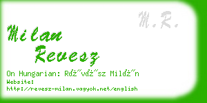 milan revesz business card